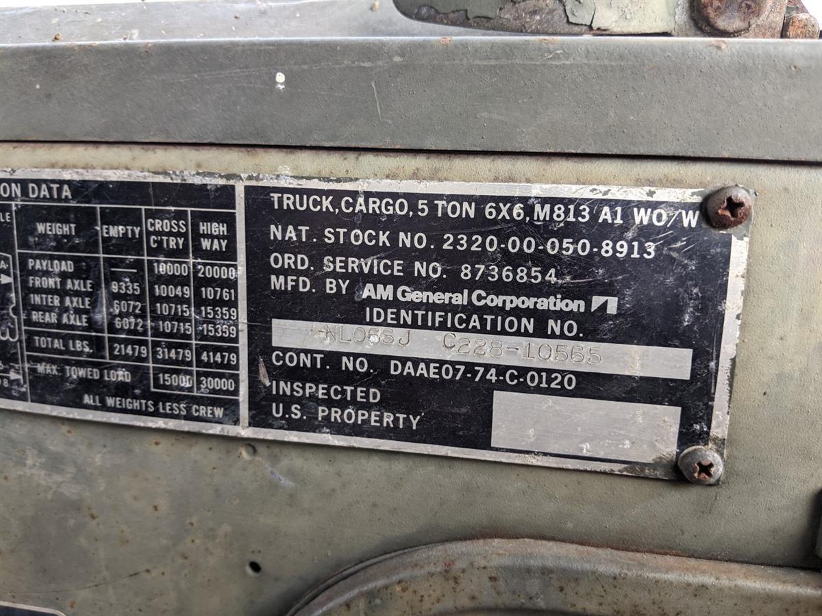 M813 5-Ton Cargo Truck with 14 foot cargo bed without Winch